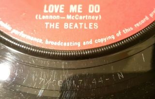 THE BEATLES LOVE ME DO - UK RED LABEL,  GOOD,  45s,  Early Matrix 1N 1N 3