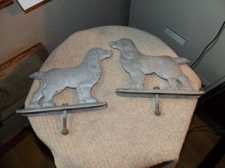 Vintage Cast Aluminum Chain Link Fence Gate Topper Metal Dog Cocker Spaniel