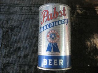 Pabst Blue Ribbon Flat Top Beer Can.