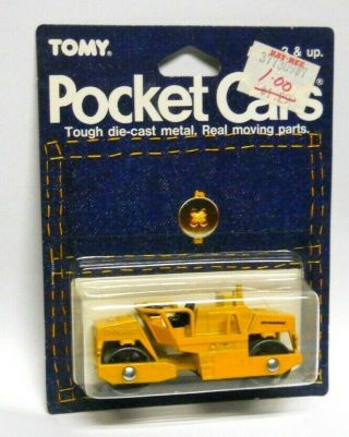 Tomy Pocket Cars Tomica No.  59 Dynapac Cc21 Road Roller,  On Card
