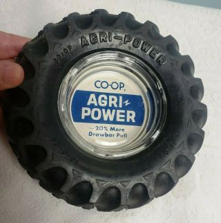 Coop Agri Power Rubber Tractor Tire Advertising Ashtray