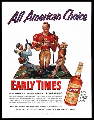 1953 " Early Times Whiskey " All - American Choice Louisville - Print Ad