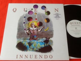 Queen - Freddie Mercury " Innuendo " Vinyl Lp With Inner Picture Lyric Sleeve Ex,