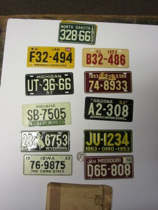 Wheaties 1954 53 Licence Plates 5 " Cereal Premiums