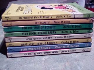 8 Vintage50s 60s Peanuts - Charlie Brown - Snoopy - Cartoon Comic Books - Charles Schulz