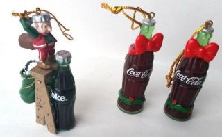 Three,  1990 Coca Cola,  Bottles Christmas Ornaments,  1 Bottling