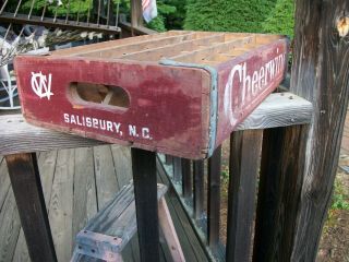 Cheerwine Soda Pop Bottle Wood Crate Authentic 24 Slot Salisbury,  N.  C. 3