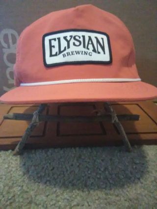 Rare Peach Color Elysian Brewing Patch Snapback Hat W/ Rope Fast Shipped Caps