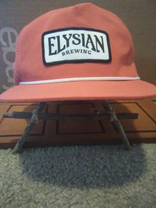 Rare Peach Color Elysian Brewing Patch Snapback Hat w/ Rope Fast Shipped Caps 2