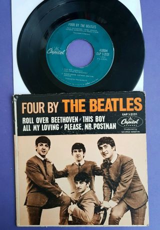 Capitol Usa Four By The Beatles 7 " Vinyl 45 Ep East Coast Green Labels May 1964