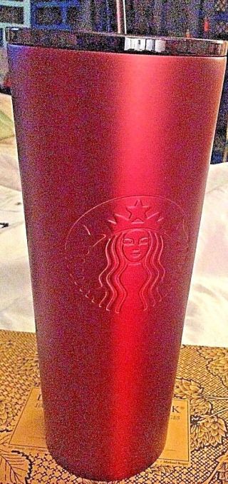 Starbucks Red 24oz Cold - Cup Stainless Steel Tumbler 2019 Straw Nwt
