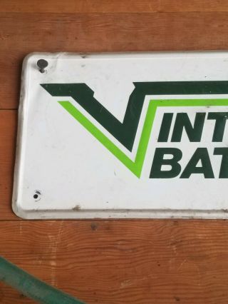 Vintage Interstate Battery Metal Dealer Sign 30 