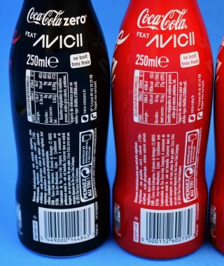 Full 2015 set of 4 DJ AVICII aluminum Coca Cola & Coke Zero Bottles France 4