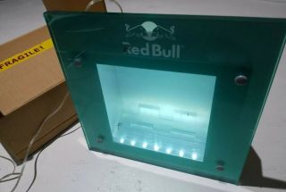 Red Bull Energy Drink Cans Led Light Display Case Sign 3d Shadow Box Bar Storage