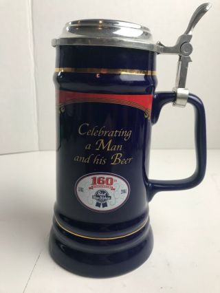 Pabst Blue Ribbon Limited Edition Stein " Celebrating A Man And His Beer” 2004