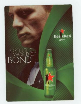Heineken Bier Metal Display Sign - Open The World Of James Bond 007 - Beer