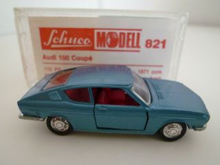 Vintage Schuco 1:66 821 Audi 100 Coupe Issued 1970s Vgc Boxed