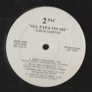 Tupac 2 Pac All Eyez On Me Album Sampler 90s Hip Hop Rap 12 " Vinyl Record Promo