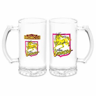 Brisbane Broncos Nrl Heritage Glass Drink Stein 500ml Man Cave Bar Fathers Gift