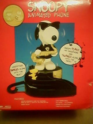 Peanuts Snoopy Saxophone & Woodstock 50th Anniversary Animated Phone