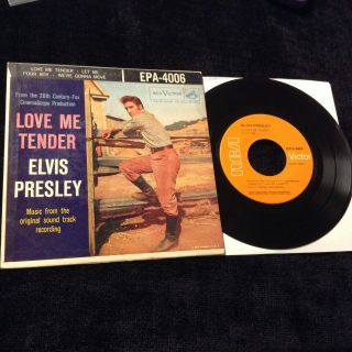 Elvis Presley 45 Epa - 4006 Love Me Tender Rare Orange Lbl Gold Std Nm