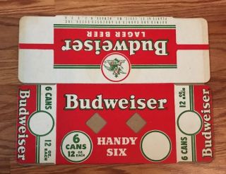 Vintage Budweiser Beer 6 Pack Flat Top Can Holder Anheuser Busch Mo