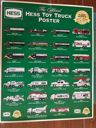 2000 Hess Toy Truck Millennium Edition Collector ' s Poster 24x30 2