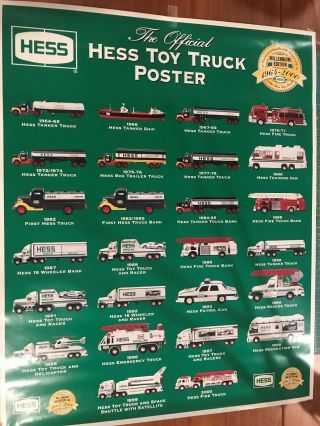 2000 Hess Toy Truck Millennium Edition Collector ' s Poster 24x30 3