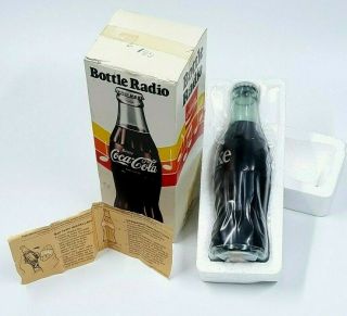 Vintage 70s Coca Cola Bottle Am Radio - Nos - W Box