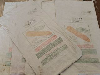 10 Vintage Dekalb Seed Corn Sack Bag Flying Ear Farm