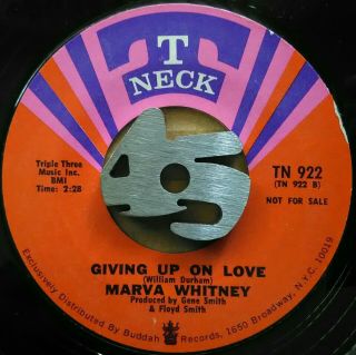 Marva Whitney - Giving Up On Love / This Is My Quest (promo Funk 45) Strong Vg,