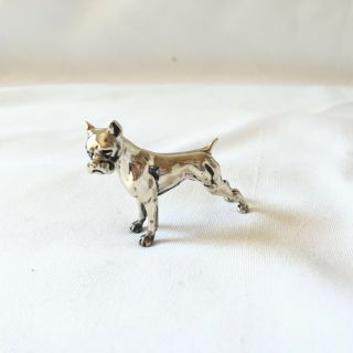 Vintage 800 Silver Boxer Dog Figurine 2385 Ar Elthon Mod Brev