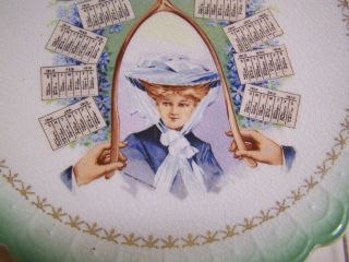 1910 Calendar Plate.  Compliments Of N.  H.  Snow,  Marble Head,  Mass.  Sterling China.