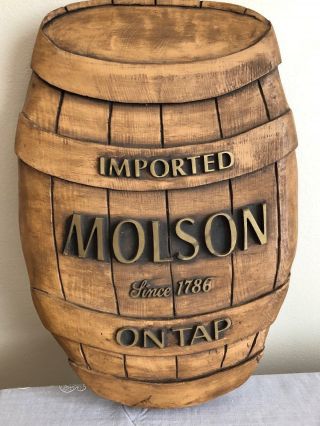 Vintage Molson Beer Barrel Wall Décor