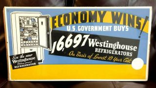 Westinghouse Refrigerator Ad Sign - Trolley Sign? - Graphics 1940s?