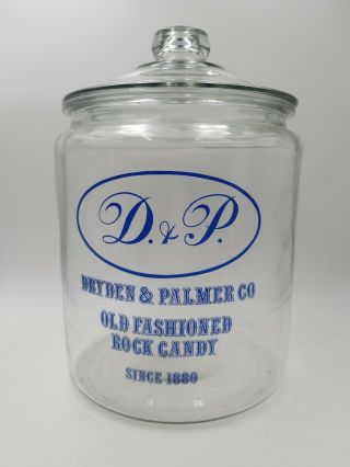 Vintage D&p Dryden & Palmer Co Rock Candy Old Counter Top Store Display Jar