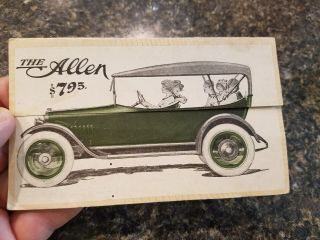 C1917 The Allen Automobile Folding Small Brochure,  Cost $795