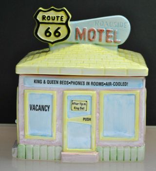 Vintage 1993 Fitz & Floyd Omnibus Route 66 Roadside Motel Cookie Jar