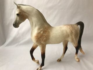 Vintage Breyer Reeves Horse Figure Plastic White Black Brown Spotted 9 " H X 12 " L
