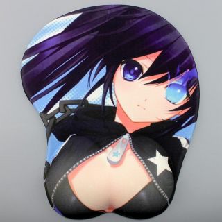 Hot Japan Anime 3d Mouse Pad Black Rock Shooter Sexy Girl Big Soft Breast Km334