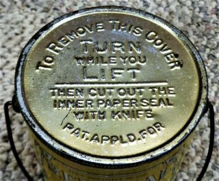 Antique Tin Litho RED SEAL 16 oz Peanut Butter Tin Can Pail - Cincinnati,  Ohio 6