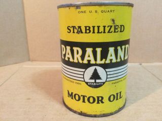 Vintage Paraland Motor Oil Can,  Full,  Mobil,  Tydol,  Sinclair,  Conoco,  Shell