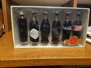 Evolution Of The Contour Coca Cola Bottle Set Of 6 Miniature Vintage Bottles