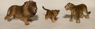 Schleich Vintage Figures Lion Pride Family Male,  Lioness,  Cub Wildlife Animals