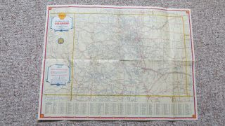 1932 Shell Oil Company Colorado Road Map - License Plates Graphic - La Junta Colo. 5