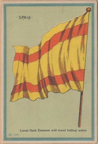 Victorian Trade Card - Lucas Paints - Cross Decorative Co - Batavia,  Ny - Flag Of Spain