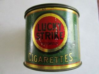 100 Ct.  Lucky Strike Tobacco Cigarette Tin - Tobacciana
