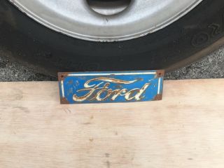 VINTAGE OLD RARE FORD EMBOSSED METAL LICENSE PLATE TOPPER FORD AUTO TRUCK 2