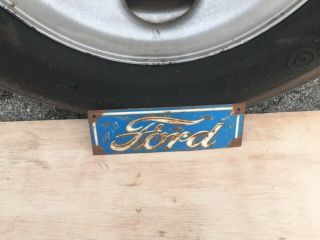 VINTAGE OLD RARE FORD EMBOSSED METAL LICENSE PLATE TOPPER FORD AUTO TRUCK 3