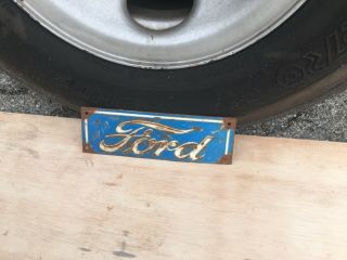 VINTAGE OLD RARE FORD EMBOSSED METAL LICENSE PLATE TOPPER FORD AUTO TRUCK 4